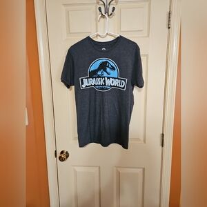 Mens Gray Universal Jurassic World Graphic Crewneck Short Sleeve T Shirt Size M